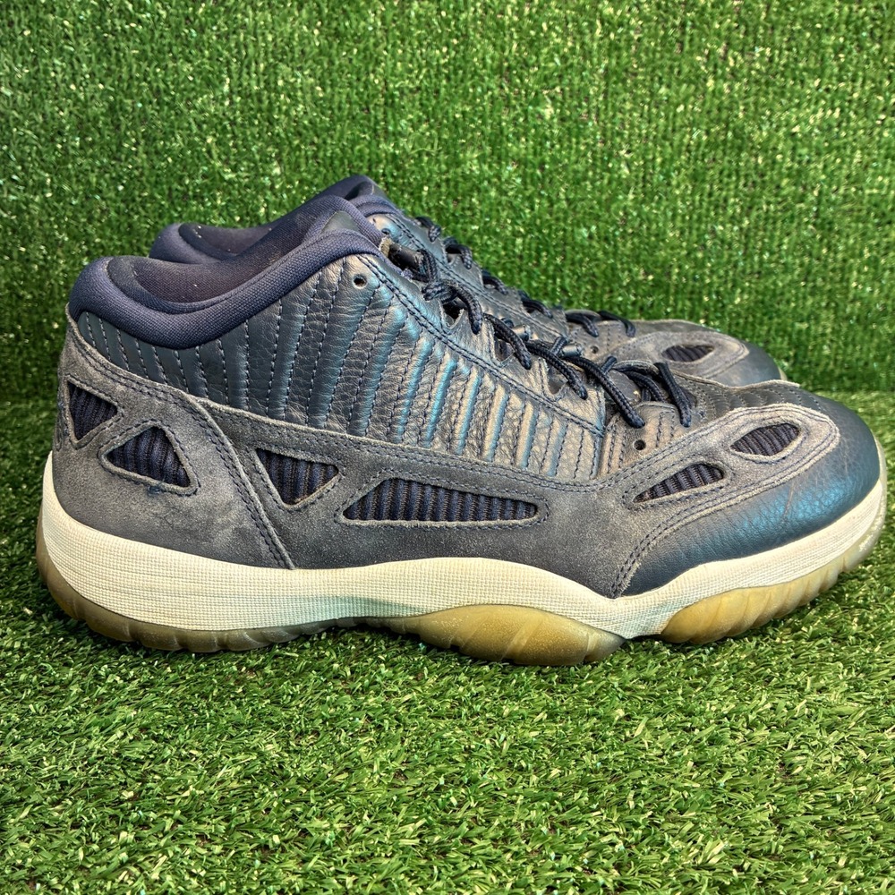 Jordan 11 Retro Low IE Obsidian Leather Suede Athletic Sneaker Navy Mens Sz 10.5